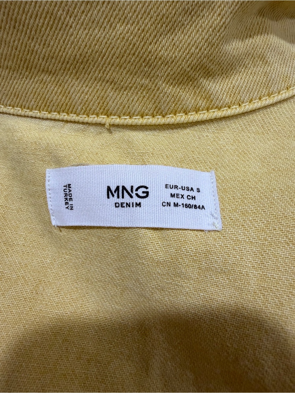 Mango Women's Yellow Denim Jacket - Casual Button-Front - Picture 3 of 4